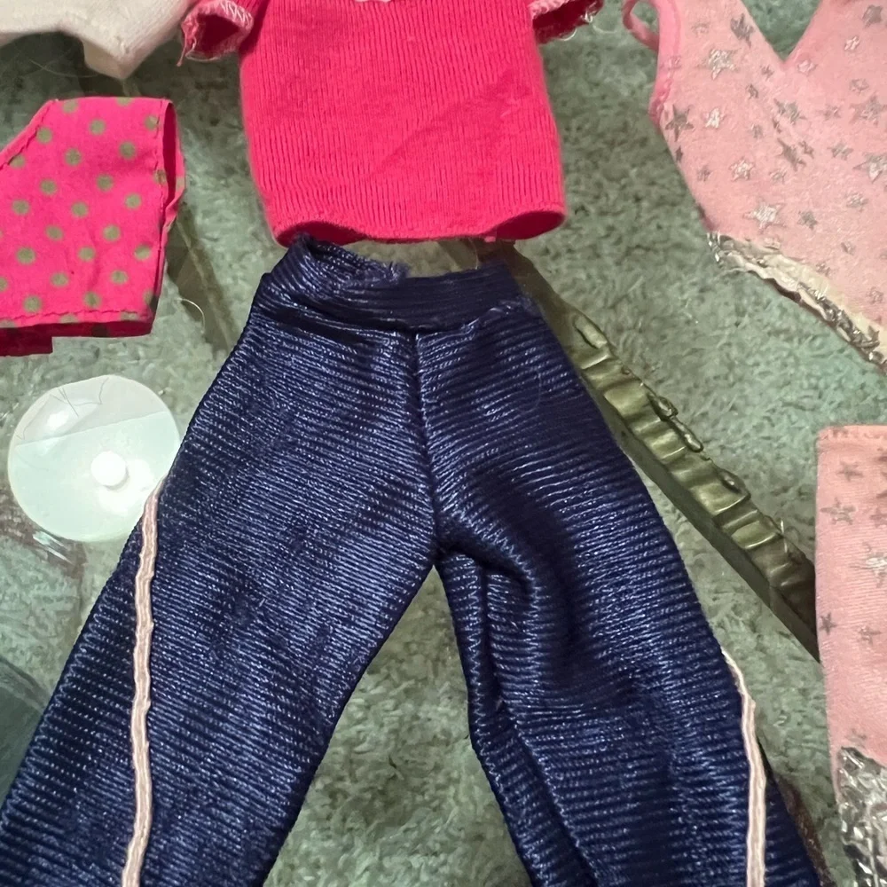 Vintage 1990’s Barbie Clothing Pink Camp Shirt White Barbie Club Pink Star Dress